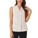 thumbnail image 1 of BLUSAS DE OFICINA SIN MANGAS CON PLEAT Y CUELLO EN V PARA MUJERES CHIC XL BEIGE, 1 of 6