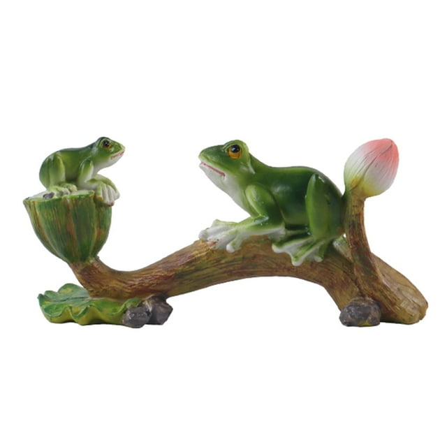 Estatua de rana para jardín Zulema adorno de resina 15 cm x 6,8 cm x 5,5 cm