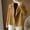 Brown, variant on Women's Winter Tweed Suit Collar Short Casual Jacket Loose Fit Coat​​