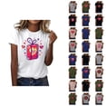thumbnail image 1 of T-shirt Femme Saint-Valentin 2026 Manches Courtes Col Rond Graphique Cœur d'Amour, 1 of 4