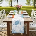 thumbnail image 4 of Coastal Trutle Table Runner, Nautical Summer Beach Ocean Coral Washable Cotton Linen Table Runners 60 Inches Long, Dresser Scarf Runner for Coffee/TV Stands/Kitchen/Cabinets 13''x60'', 4 of 9