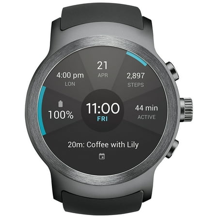 Watch Sport -W280A Unlocked Wi-Fi Smartwatch with Android Wear 2.0 & Gorilla Glass 3 - Titanium