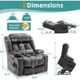 thumbnail image 2 of MEETWARM Oversized Dual Motor Lay Flat Power Lift Recliner Chair for Elderly with Heat Massage, Large Sleeping Electric Recliner with Extended Footrest, Lumbar Pillow, USB & Type-C Ports, Plush-Gray, 2 of 8