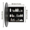 thumbnail image 5 of Strafriture Round Medicine Cabinet Mirror, Bathroom Mirror Wall Cabinet with Storage & Adjustable Shelf, Wall Mounted Cabinet Makeup Vanity Mirror for Bedroom, Black, 5 of 15