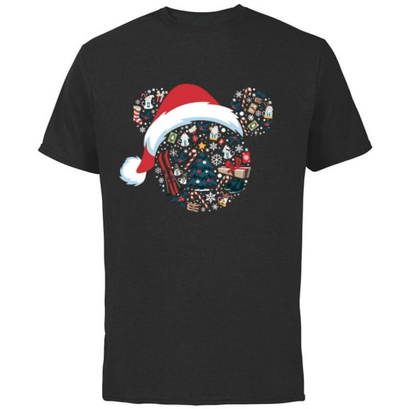 Disney Mickey Mouse Icon Winter Lodge Standard - Short Sleeve Cotton T-Shirt for Adults - Customized-Black