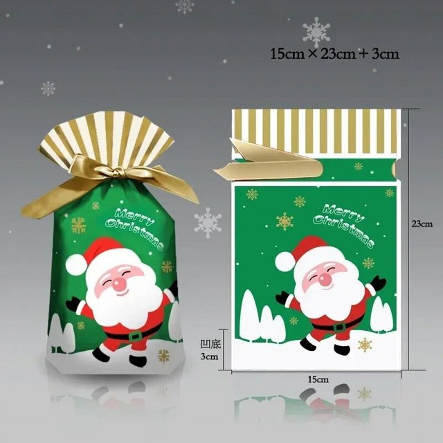 Bolsas de dulces de Navidad, caja de regalo de dibujos animados, bolsa de galletas de caramelo, decoración de Navidad, bolsa de regalo de fiesta