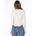 thumbnail image 3 of Celebrity Pink Women's Layered Cami and Long Sleeve Henley Set, Sizes XS-XXXL, 3 of 11
