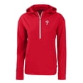 thumbnail image 2 of Women's Cutter & Buck  Red Philadelphia Phillies Daybreak Eco Recycled Half-Zip Hoodie, 2 of 3