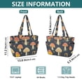 thumbnail image 4 of FORMRS Tote Bag for Women Quilted Large Capacity Travel Work Carry On Shoulder Handbag, Black Mushroom Pattern, 4 of 7