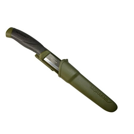 Morakniv Companion Fixed Blade Outdoor Knife with Sandvik Stainless Steel Blade, Military Green,