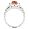thumbnail image 4 of Clara Pucci 14K White Gold Round Cut 1Ct Simulated Tourmaline Engagement Ring + Matching Band - Luxury Box Included, 4 of 7