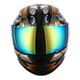 thumbnail image 3 of 1Storm Motorcycle Bike Full Face Helmet Mechanic HJDJ11 + Motorcycle Bluetooth Headset: Skull Orange, 3 of 6