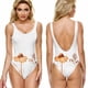 thumbnail image 3 of Gibobby Trajes de Baño Mujer Estampado floral Cuello en V Un bloque de traje de baño Traje de baño para mujer Traje de baño de verano para mujer(Blanco,CH), 3 of 3