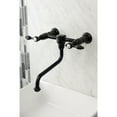 thumbnail image 2 of Kingston Brass KS1210TAL Tudor Double-Handle Wall Mount Bathroom Faucet, Matte Black, 2 of 8