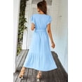 thumbnail image 3 of Vestido PRETTYGARDEN de Verano Cruzado con Cuello en V y Volantes XL, 3 of 7