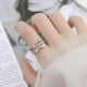 thumbnail image 3 of Ansiedad y ansiedad fidget anillo de cuentas de plata meditación anillo giratorio ajustable regalo de niña abierta, 3 of 5