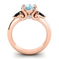 thumbnail image 4 of Diamond-Capitals 2.50 Carat Unique Round Aquamarine & Black Onyx Gemstone Ring for Engagement Gift Solid 14K Rose Gold Size 11, 4 of 8