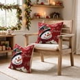 thumbnail image 6 of Sm:)e Snowman Red Winter Christmas Throw Pillow Cover 18x18 Inch Set of 2, 6 of 7