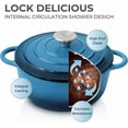 thumbnail image 4 of Trustmade 3 QT Cast Iron Dutch Oven, Enamel Coated Cookware Pot with Self Basting Lid for Home Baking, Braiser, Cooking, Blue, 4 of 8