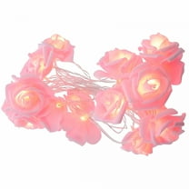 HIBIBUD 5Ft Pink LED Rose Flower String Lights，10 LED Flower Fairy String Lights Battery Operated Artificial Flowers Garland Lights for Valentine's Day Wedding Party Decor