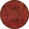 thumbnail image 1 of Ahgly Company Indoor Round Abstract Orange Modern Area Rugs, 6' Round, 1 of 4