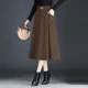 thumbnail image 4 of Falda drapeada versátil para mujer, estilo nuevo, primavera y otoño, elegante, coreana, de longitud media, cintura alta, adelgazante, línea A, 4 of 5