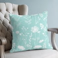 thumbnail image 4 of Pillow Covers 20x20 Set of 2, Teal Wildflowers Throw Pillow Covers Decorative Couch Cushion Cover, Farmhouse Floral Botanical Leaves Microfiber Soft Square Pillowcases for Bedroom Living Room Sofa, 4 of 9