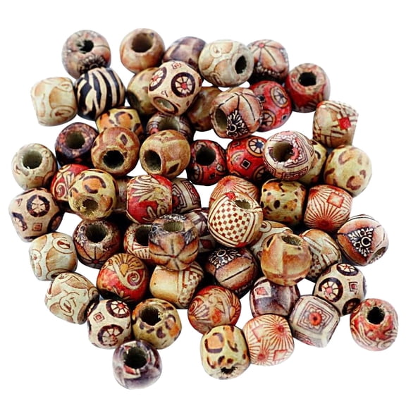 QIQUWOHUL Pack Of 1 12mm Mixed Round Wooden Beads For Jewelry Making Crafts Spacer Charms Findings