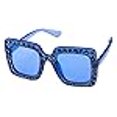 thumbnail image 3 of FLAWLESS Oversized Square Frame Bling Rhinestone Crystal Design Sunglasses For Women (Blue), 3 of 4