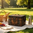 thumbnail image 5 of Yaayu Vintage Treasure Chest Storage Box, Foldable Non-Woven Organizer with Handle, Office Storage & Organization for Bedroom Closet, Brown, 5 of 9