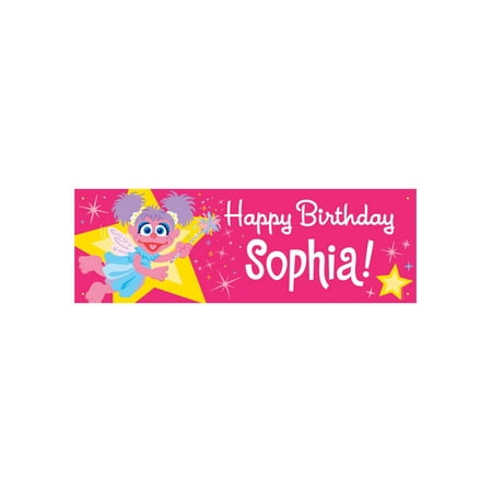 Personalized Sesame Street Abby Cadabby Birthday Banner