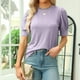 thumbnail image 5 of Camisa De Punto Superior Señoras Cami Top Blusa Cuello redondo Camiseta de moda Ropa de vacaciones (Púrpura L) Cgtredaw Para estrenar, 5 of 6