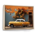 thumbnail image 2 of Designart "Yellow Classic Car In Cuba" Cuba Floater Framed Wall Decor, 2 of 5