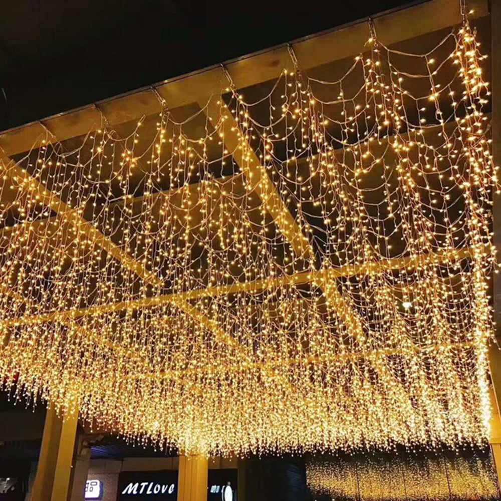 13ft LED Icicle Lights,96 LEDs 8 Modes,Curtain Fairy String Light,Clear Wire 