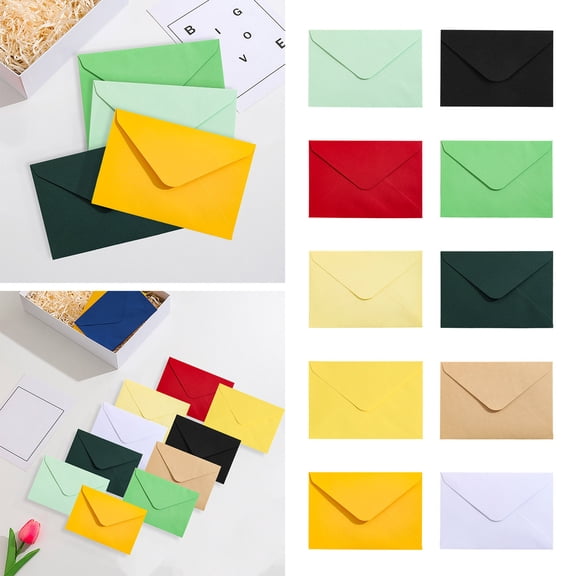 10Pcs A7 (5x7in)Colorful Envelopes V Flap Invitation Envelopes for Cards, Party, Weddings, Graduations(Multicolor)