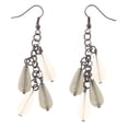 thumbnail image 1 of Gray & White Colored Acrylic Dangle-Earrings With Bead Accents #LQE2721, 1 of 2