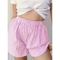 thumbnail image 5 of Yunliwuli Women's Pajama Shorts Stripe/Plaid Elastic Waist Comfy Sleep Shorts Summer Casual Pajama Bottoms, 5 of 7