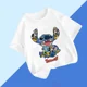 thumbnail image 3 of Camiseta de algodón con estampado de dibujos animados para niños y niñas de 1 a 9 años, ropa de verano para niños, camisetas de manga corta con cuello redondo de Disney, 3 of 5