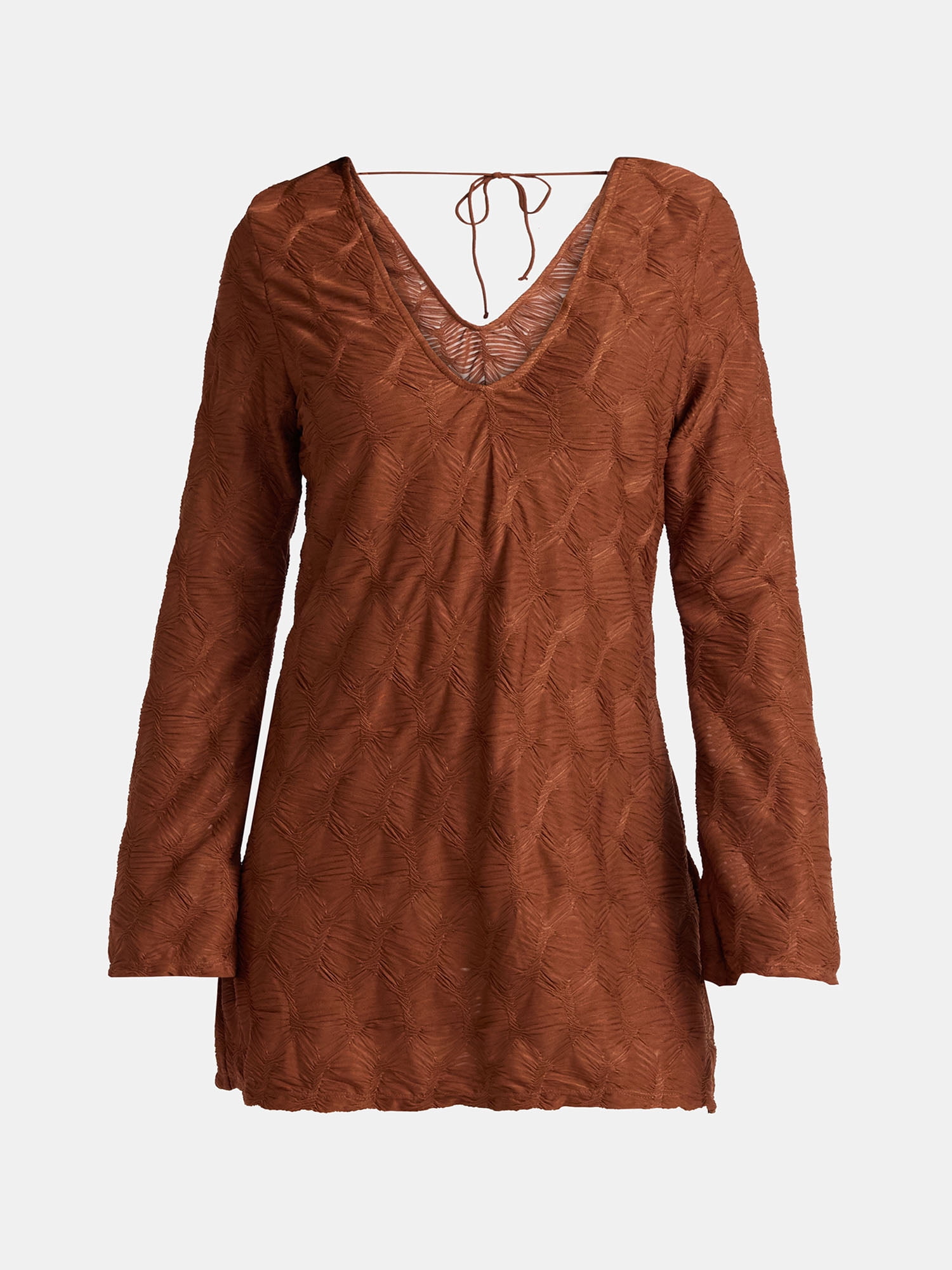 No Boundaries Scrunch Texture Coverup Dress, Women’s