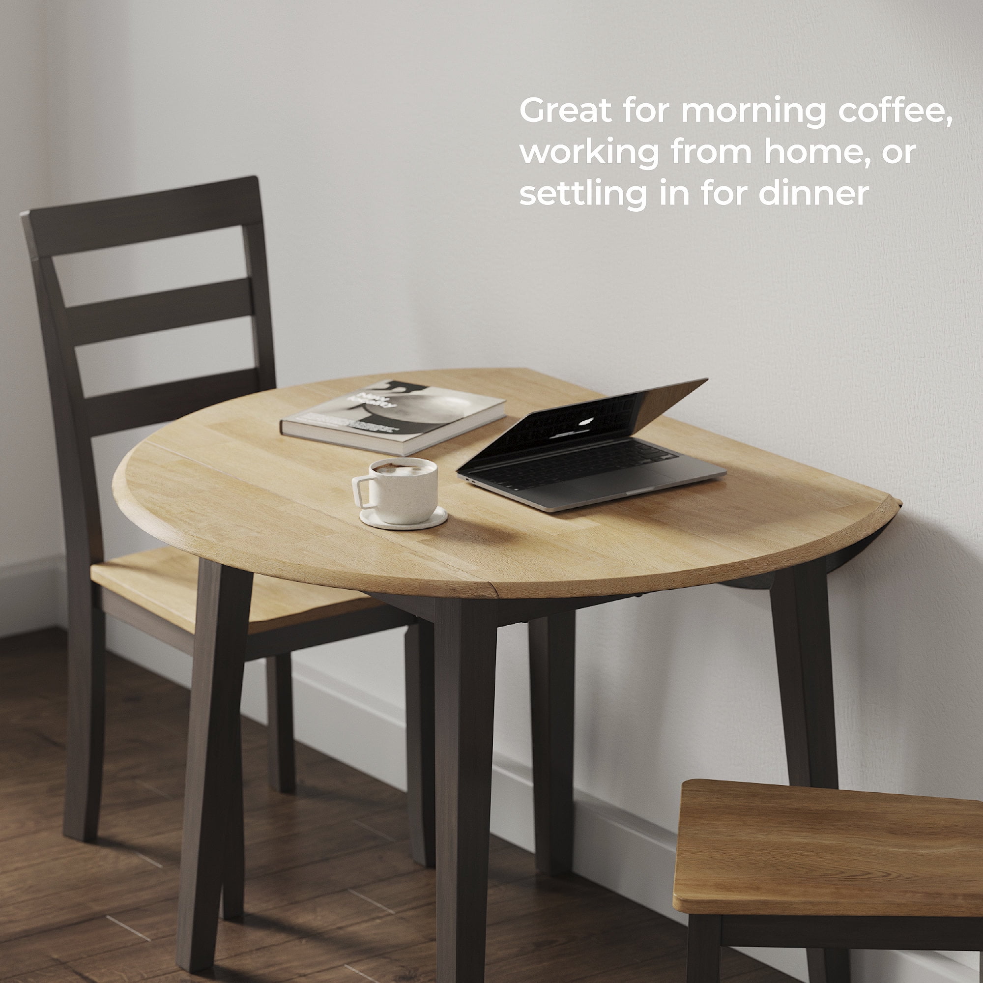 Signature Design by Ashley Gesthaven Round Dining Drop Leaf Table, Natural/Brown
