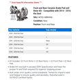 thumbnail image 2 of Front and Rear Ceramic Brake Pad and Rotor Kit - Compatible with 2014 - 2016 Kia Soul 2015, 2 of 2