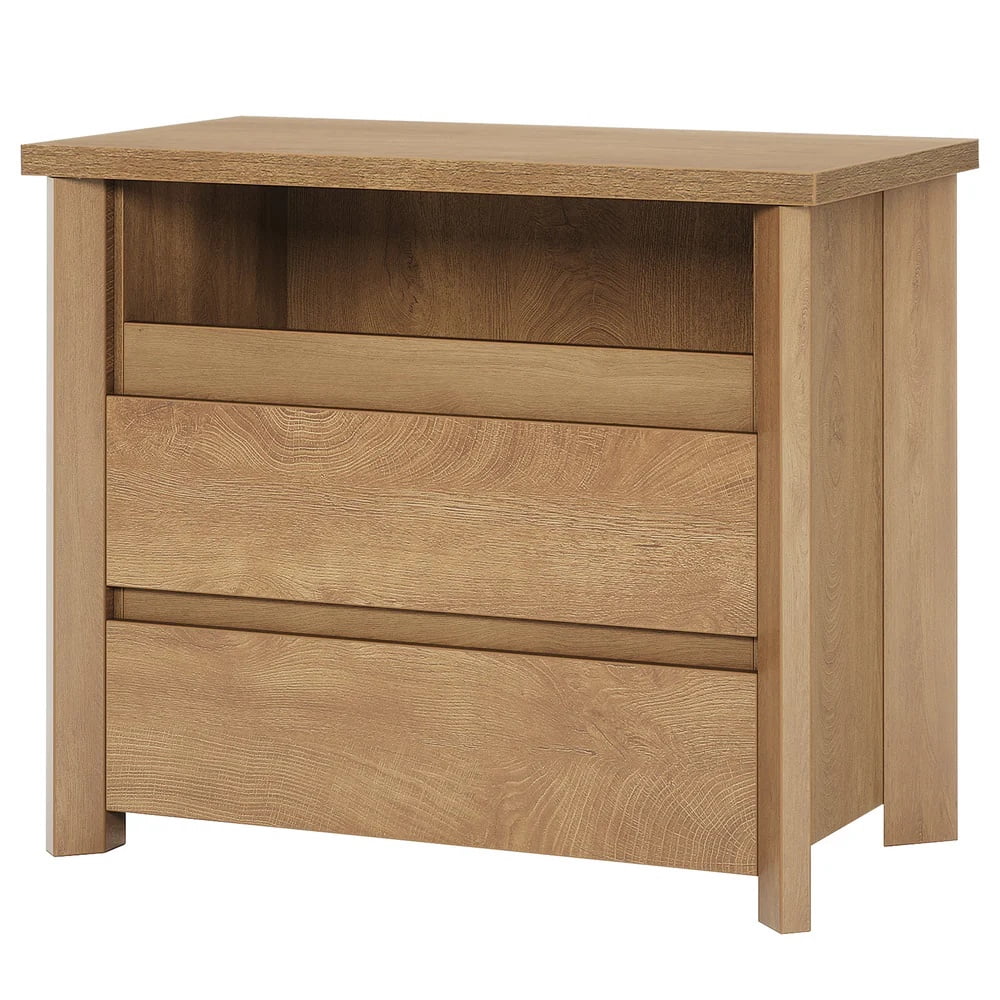 Bedside Table with 3 Drawers, Rustic Brown Nightstand, 35.04 in x 26.57 in x 6.30 in