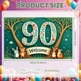 thumbnail image 2 of Floral Design 90th Birthday Backdrop Green Theme Welcome Party Display Forest Animal Cartoon Nature Celebration Banner for 90th Birthday Party Kids Celebration Family Gathering, 2 of 9