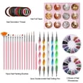 thumbnail image 4 of TZ-07 Professional Nail Art Tools Set - 15-Piece Kit with Painting Brushes, Dotting Tools, Foil Stickers, Rhinestones & Storage Tray, ABS Material, Compact 24.5x16x2cm Design, Lightweight 167g for, 4 of 7