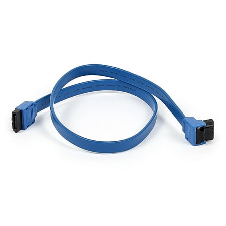 - Monoprice 18-inch SATA III 6.0 Gbps Cable w/Locking Latch and 1x 90-degree Plug - Blue