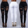 thumbnail image 1 of Woman Denim High Waist Skinny Jeans Distressed Jeggings Trousers Stretch Ripped Hole denim pants, 1 of 5