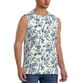 thumbnail image 2 of Bingfone Vintage Blue Floral Pattern Men's Tank Tops Workout Sleeveless Tee Shirts Running Beach Tanks for Men-Large, 2 of 4