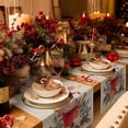 thumbnail image 2 of Christmas Table Runner 72 Inches Long, Gingerbread Man Coffee Cappuccino Vintage Kitchen Dining Table Decoration Winter Holiday Table Runner for Home Party Decor 13x72 Inch, 2 of 6