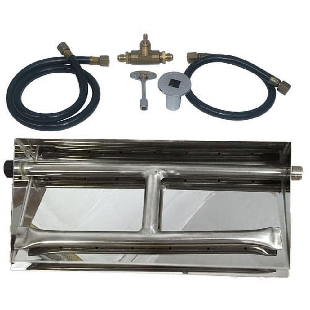 Tretco OB2SS-BK1-36-NG 32 in. Stainless Steel Dual Burner Pan, Natural Gas