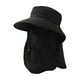thumbnail image 4 of Sombrero para el sol al aire libre, plegable, de ala ancha, ajustable, de malla transpirable para acampar y hacer senderismo. Negro, 4 of 9
